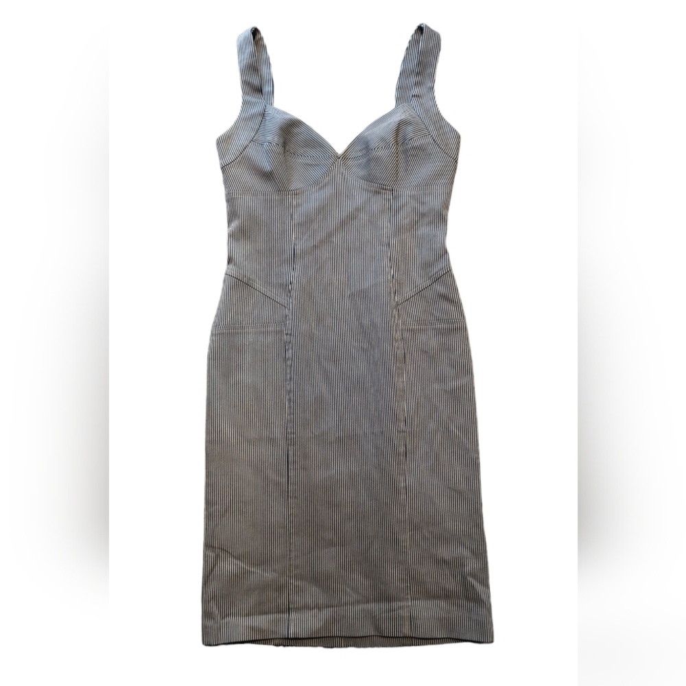Yigal Azrouel Womens casual Plaid Stretch Sleeveless Lined Zip dress size 6